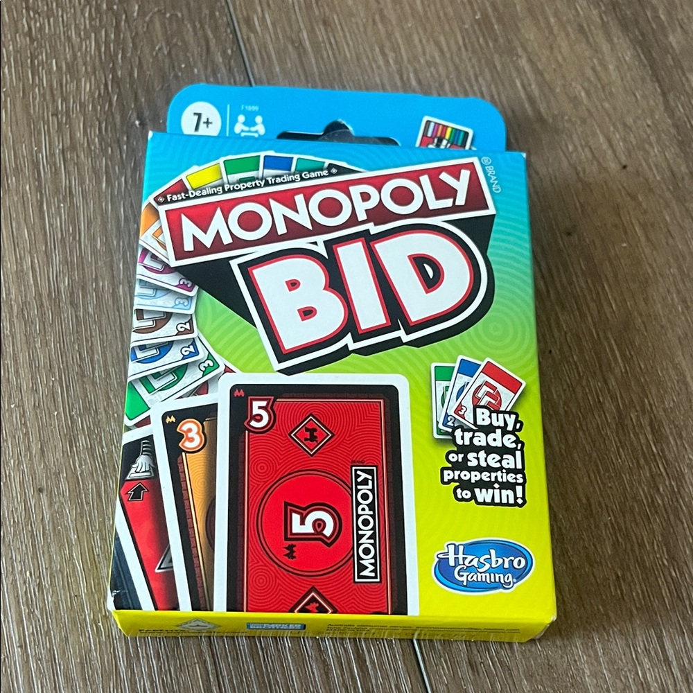 NIP!!! Hasbro Monopoly Bid Card Game - Red, Green, Blue